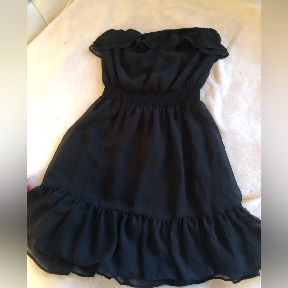 Black Ruffle Mini Dress - Picture 5 of 6